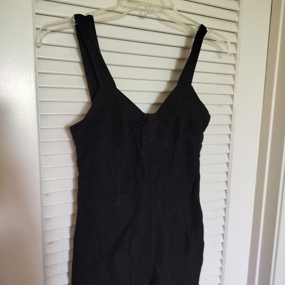 Ann Taylor Factory Petites Black Linen Sleeveless Romper Size 4P - Picture 3 of 10